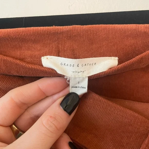 EUC Grade & Gather Corduroy Skirt | Burnt Orange | Large - Picture 3 of 4